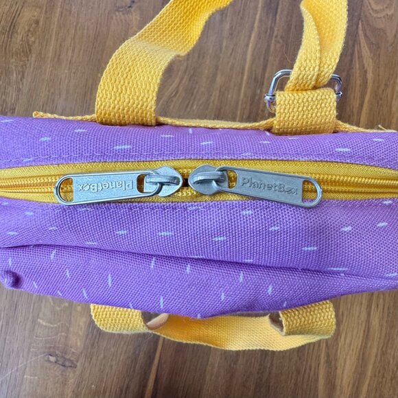 PLANETBOX Lunch Tote Bag Kids Backpack Purple & Yellow Pansy Dashes Planet Box - Picture 7 of 12
